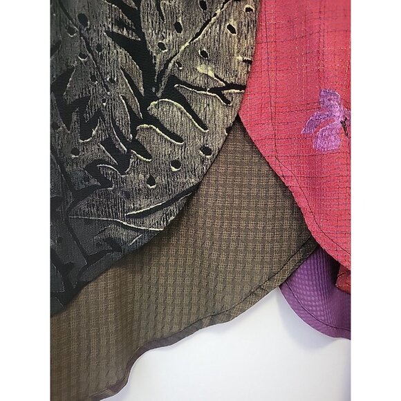 JG's MAD LAB Art to Wear Button-front Tunic Jacket Appliqué Flower 3X Multicolor - Picture 7 of 15